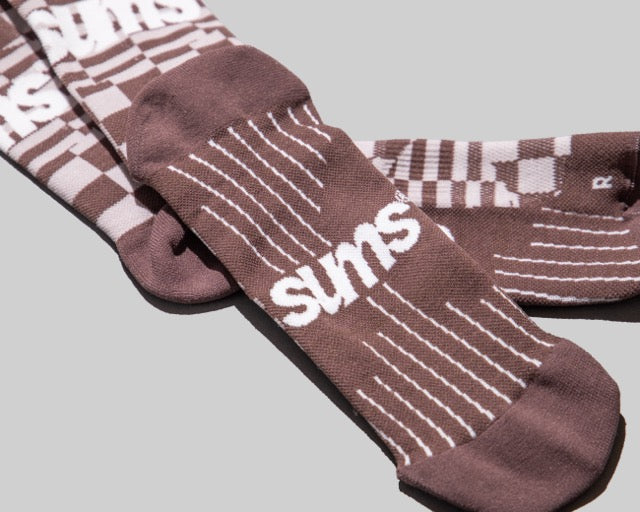 Sums Checkers sock - Brown