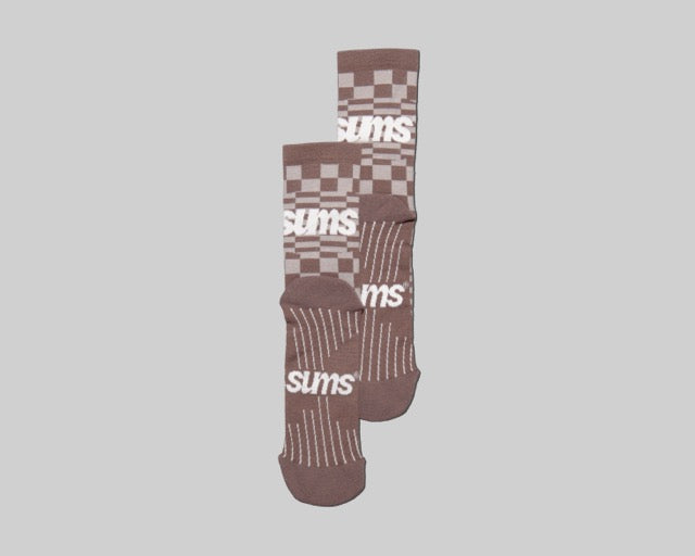 Sums Checkers sock - Brown