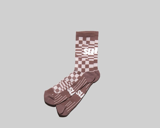 Sums Checkers sock - Brown